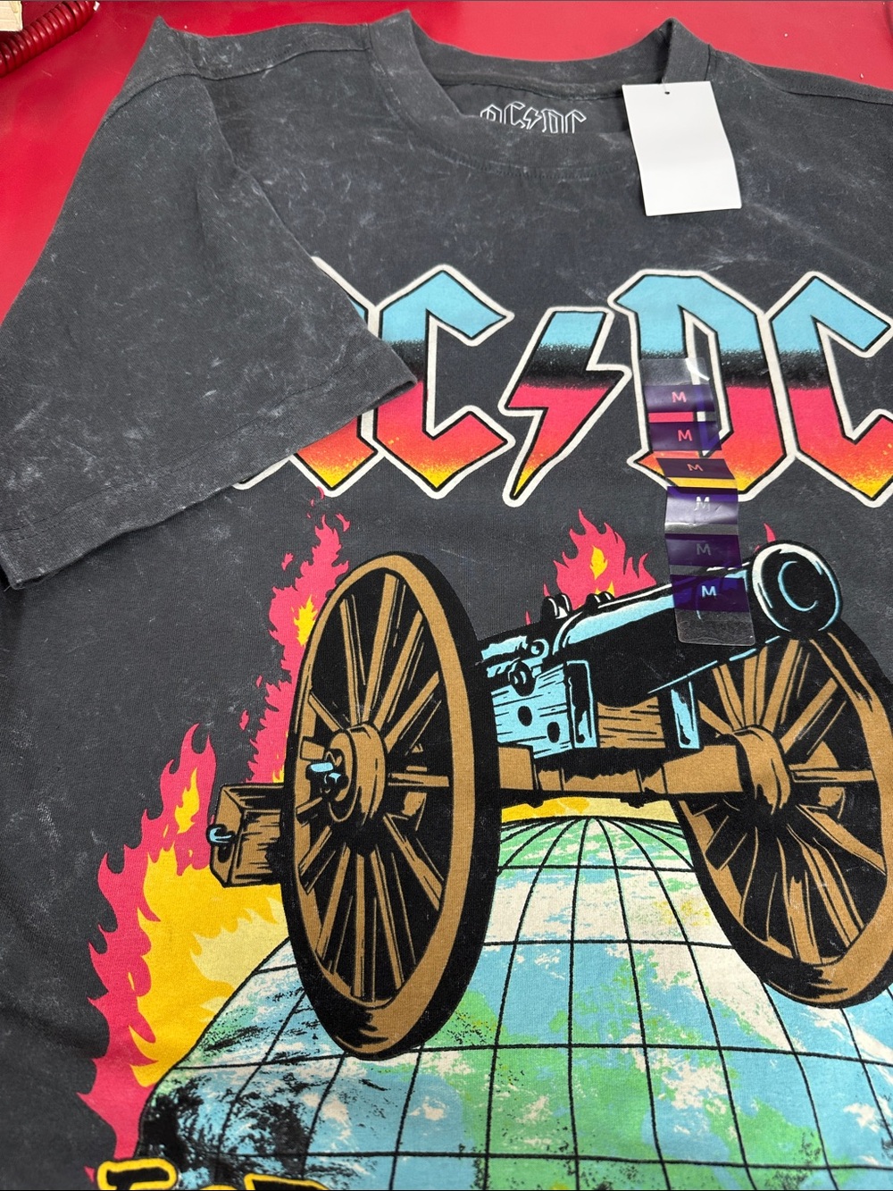 AC/DC Black Tee with Multicolor Cannon Graphic - Picture 3 of 4